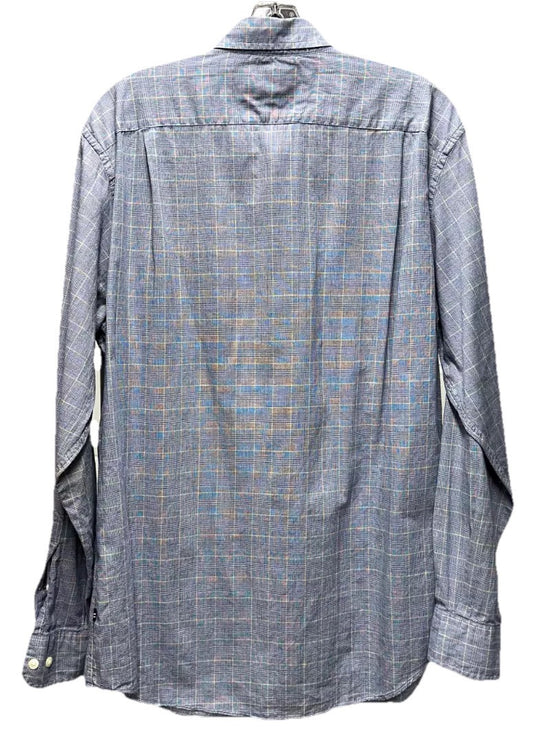 Nautica True Craftsmanship Long Sleeve Blue Plaid Button-Down Shirt Men's M