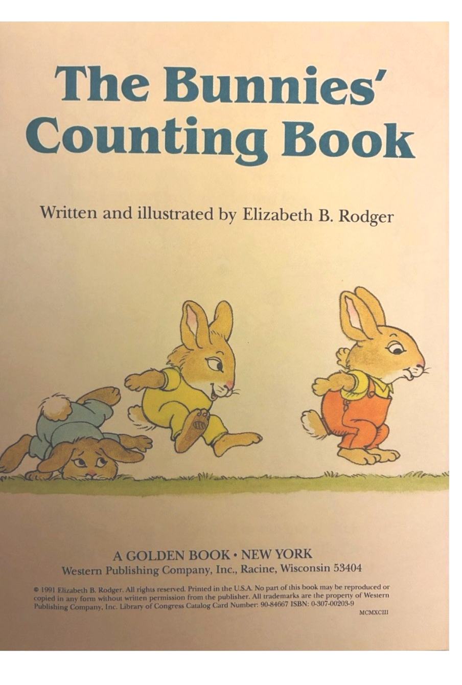 1991 Little Golden Book: The Bunnies' Counting Book – Vintage Hardcover