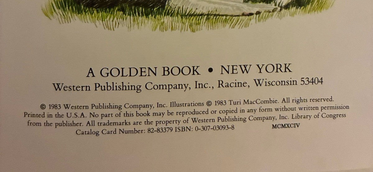 Back cover of a book with text and a map illustration, featuring the Western Publishing Company, Inc.