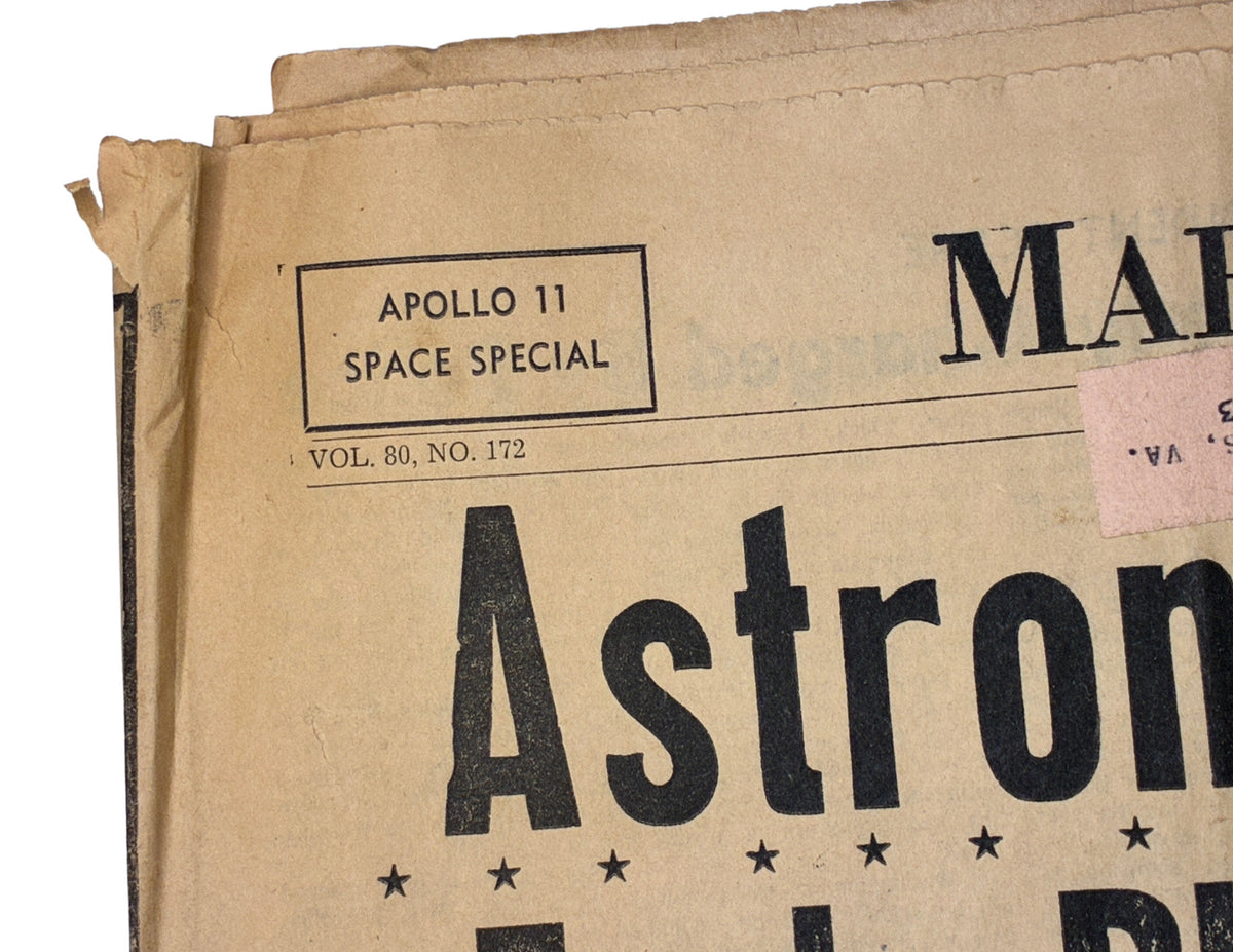 1969 Apollo 11 Newspaper • Astronauts Leave Moon • Martinsville Bulletin • VTG