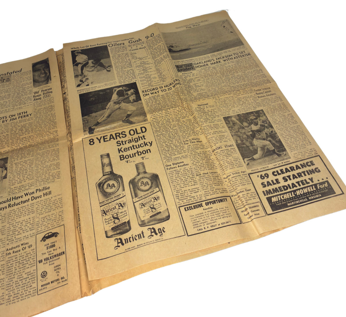 1969 Apollo 11 Newspaper • Astronauts Leave Moon • Martinsville Bulletin • VTG