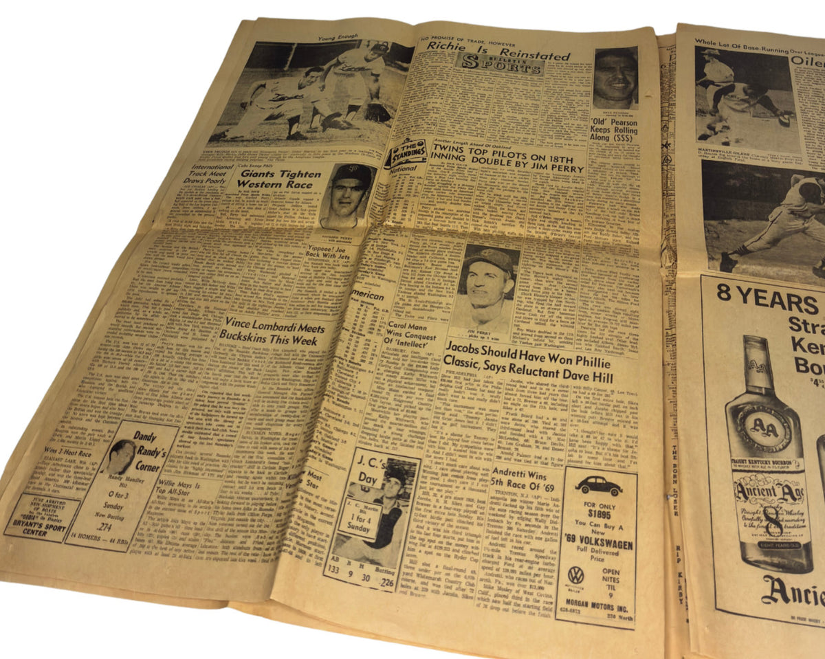 1969 Apollo 11 Newspaper • Astronauts Leave Moon • Martinsville Bulletin • VTG