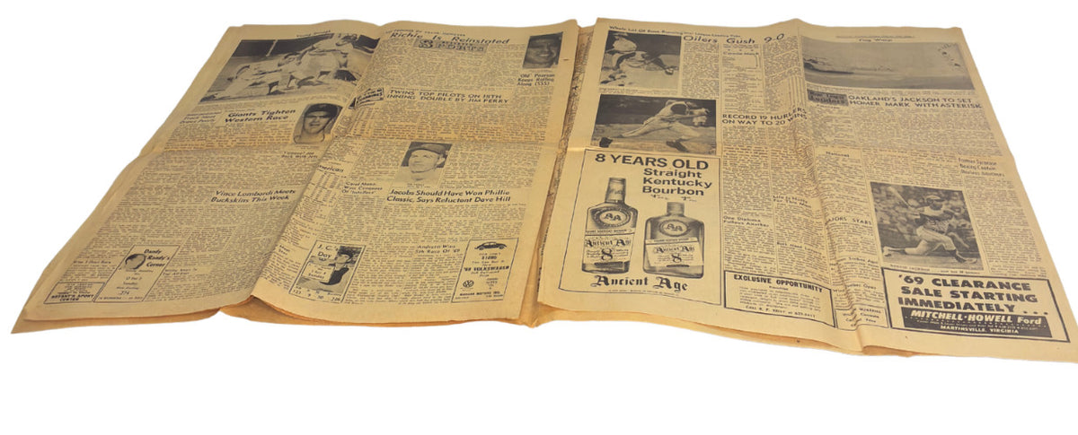 1969 Apollo 11 Newspaper • Astronauts Leave Moon • Martinsville Bulletin • VTG