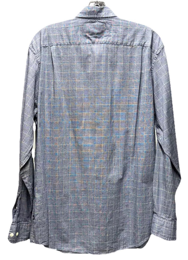 Nautica True Craftsmanship Long Sleeve Blue Plaid Button-Down Shirt Men's M